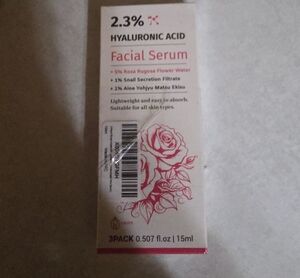 Hyaluronic Acid 2.3% Facial Serum - Rose (15 ml)
